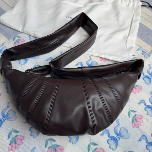 Lemaire Dark Chocolate Colored Croissant Bag - Picture 12 of 13